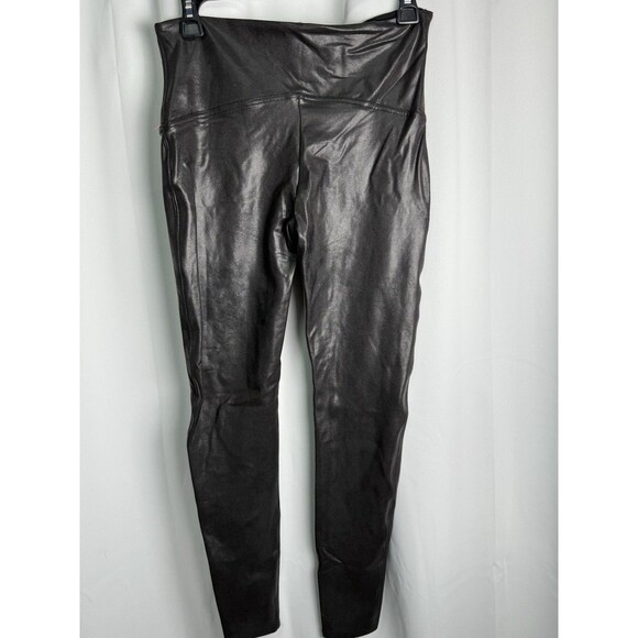 Spanx Faux Leather Black Leggings Sz XL New - Picture 3 of 7